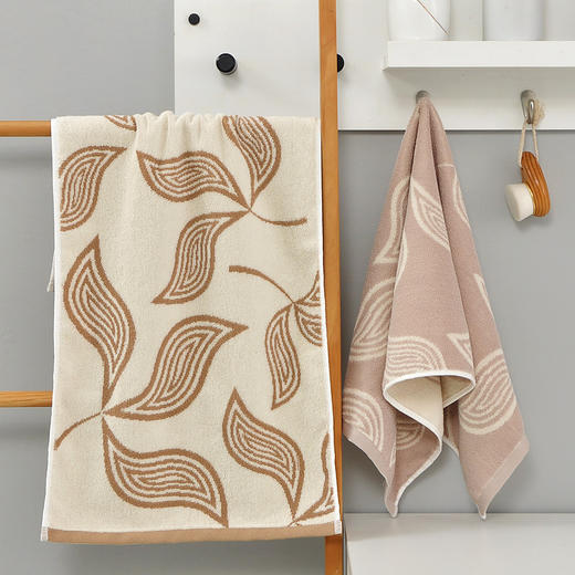 【加厚100%棉毛巾树叶款】柔软吸水提花民宿酒店厚款毛巾 商品图2