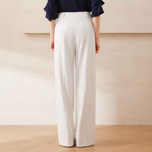 【白色高腰垂坠直筒阔腿裤】EITIE爱特爱通勤显瘦2025夏季新款B2505608 商品图4