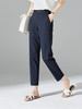 雀说 高腰窄版直筒裤女新款藏蓝色裤子春秋西装裤小个子九分烟管裤5ZF-1331 商品缩略图5
