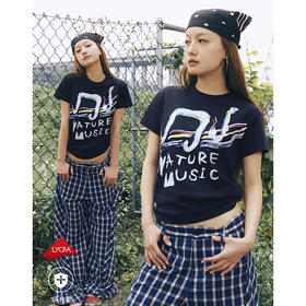 CryingCenter 灵蛇音符自然音乐 正肩印花短袖蓝色  哭喊中心