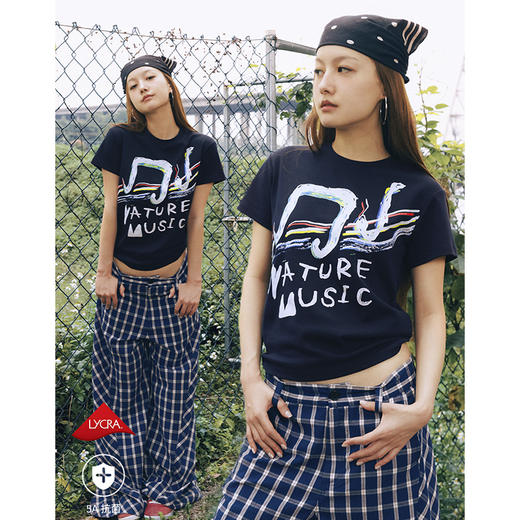 CryingCenter 灵蛇音符自然音乐 正肩印花短袖蓝色  哭喊中心 商品图0