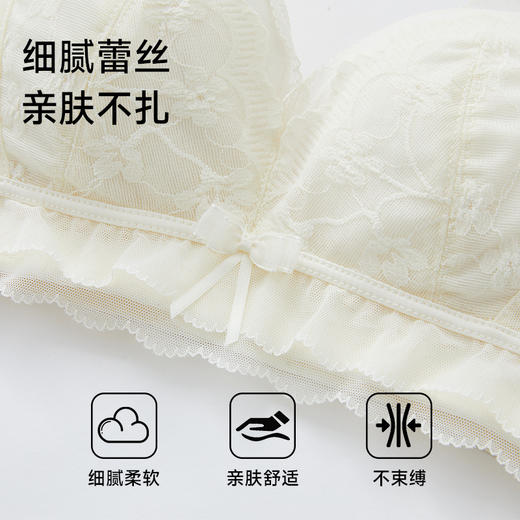 美季美优H法式蕾丝中厚杯文胸 商品图4