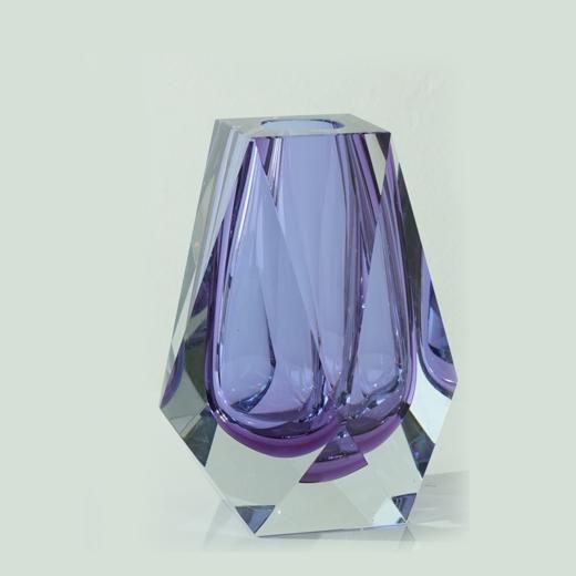 晶尊-菱形水晶紫花瓶 商品图1