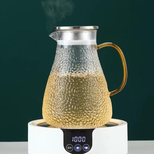 家用锤纹玻璃冷水壶套装凉水壶 水杯套装 玻璃水壶耐热高温果汁壶 商品图3