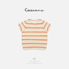 COCO ZONE 刘一一 【棉人丝混纺】经典条纹撞色针织短袖CD2A0937 商品缩略图2
