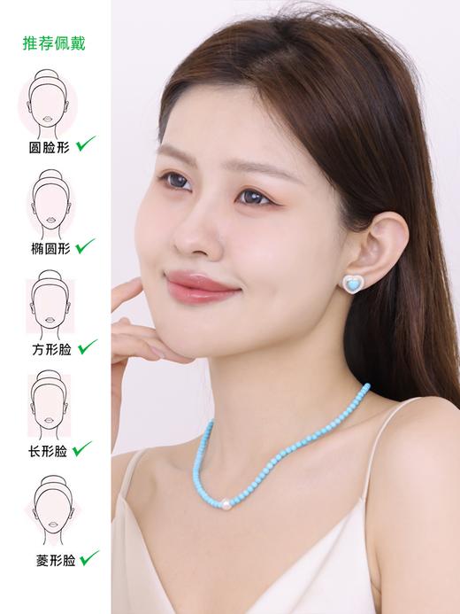 【天猫同款】悦甄 18K金美松石白陶瓷耳夹 心怡 商品图1