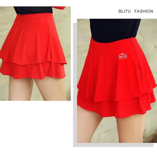 百乐图 女士双层 冰丝短裙27318384 商品图4