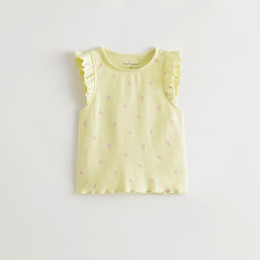 马克珍妮女童碎花小飞袖背心 宝宝无袖T恤2025年夏装新款550739 商品图3