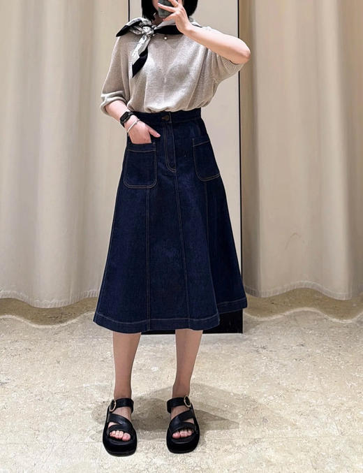 【高品质私服】【IC棉弹牛仔半身裙】高腰A字版型，优质棉弹面料柔软舒适N1300-CC【无标出货 介意慎拍】 商品图0