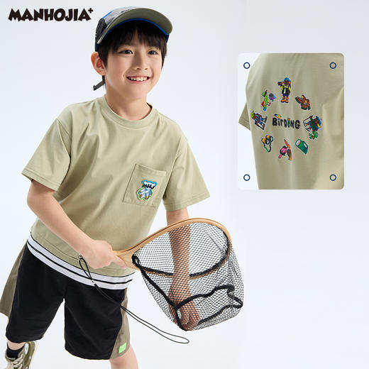 漫画家【松弛观鸟T】凉感Sorona假两件观鸟日记短袖T夏 商品图2