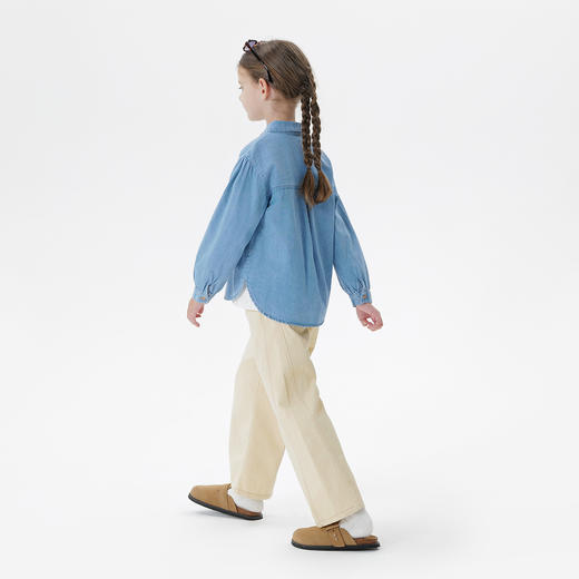 马克珍妮女童时尚百搭牛仔衬衫儿童纯棉衬衣2025年春装新款250172 商品图2