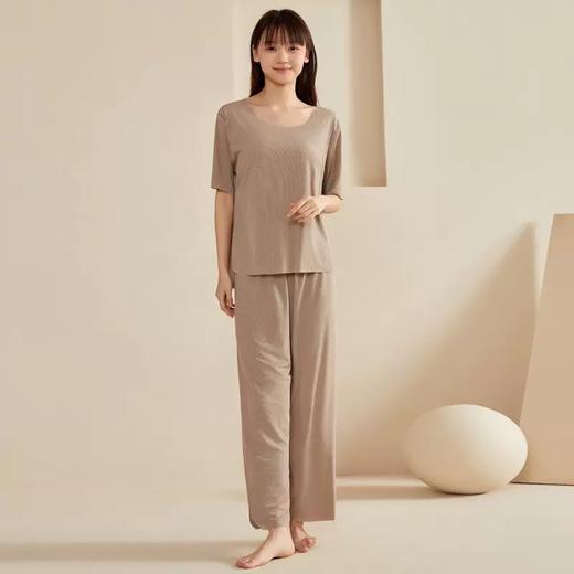 【热销任选两套69元】司纤2025年热销爆款男女款凉感冰丝螺纹睡衣套装（单拍不发货） 商品图7