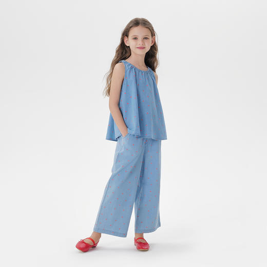 马克珍妮女童百搭爱心软牛仔直筒裤儿童裤子2025年春夏新款550836 商品图1