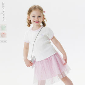 【软弹】马克珍妮女童亲肤撞色短袖T恤 宝宝上衣夏装新款550731