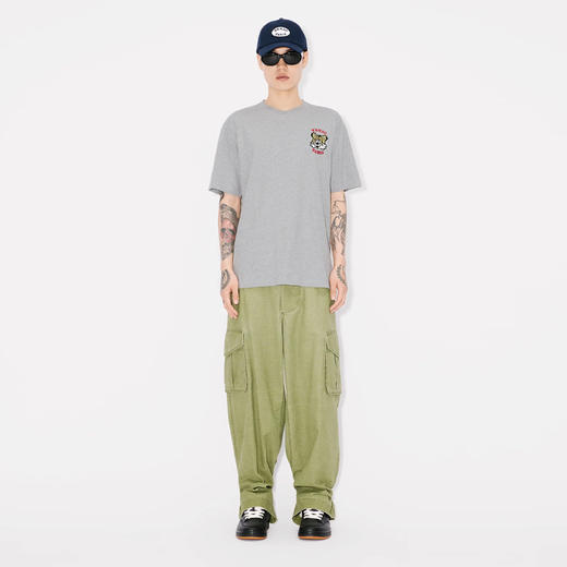KENZO 高田贤三 男士老虎徽标刺绣棉质圆领短袖T恤 灰色 FF58 TS482 4SG 94 商品图3