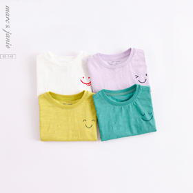 马克珍妮夏装新款 男童竹节棉笑脸印花短袖T恤230853/550907