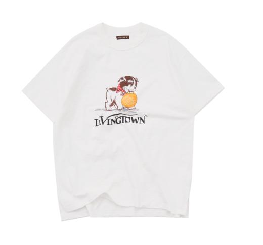 LIVINGTOWN/ LT复古卡通小狗竹节棉短袖 商品图0