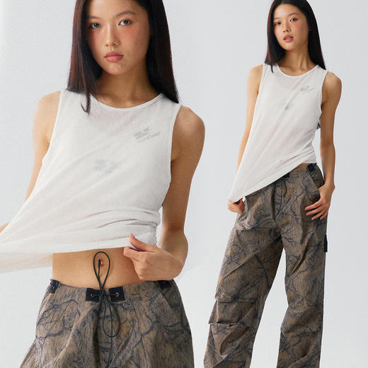 CryingCenter 夏日斜分割半透明背心 哭喊中心 商品图0