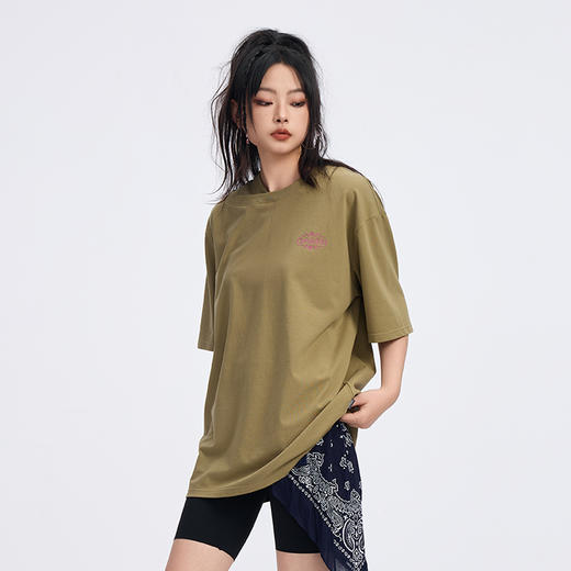 ONIARAI/鬼洗 伊南娜綉花双罗纹领Sorona休闲T恤 A840016 商品图4