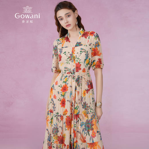 乔万尼真丝连衣裙新款100%桑蚕丝法式度假风EM2E832 商品图1