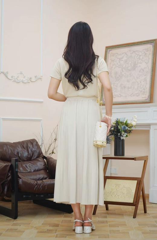 臣禾 圆领短袖卷边针织衫T恤S211090122 商品图6