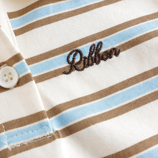 马克珍妮女童复古条纹polo衫 儿童上衣背心2025年夏装新款550852 商品图4