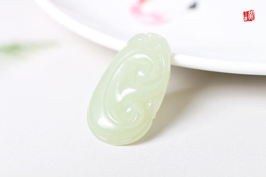 和田晴水玉【如意】吊坠 配精美挂绳 商品图2