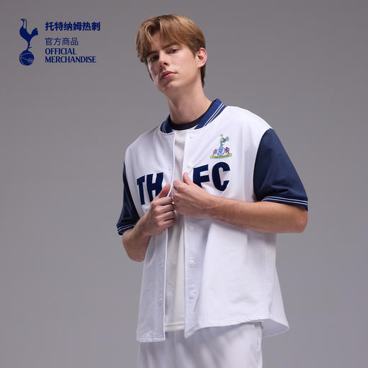 【官方正版】托特纳姆热刺俱乐部 | 春夏新款拼色复古棒球开衫时尚潮流透气舒适 商品图1