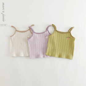 马克珍妮女童夏日透气弹力背心吊带宝宝上衣2025年夏装新款550736