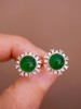 3.3ct.蛋面祖母绿耳钉 商品缩略图0