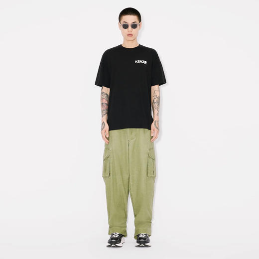 KENZO 高田贤三 男士“博克花2.0”字母徽标印花棉质圆领短袖T恤 黑色 FF55 TS489 4SG 99J 商品图3