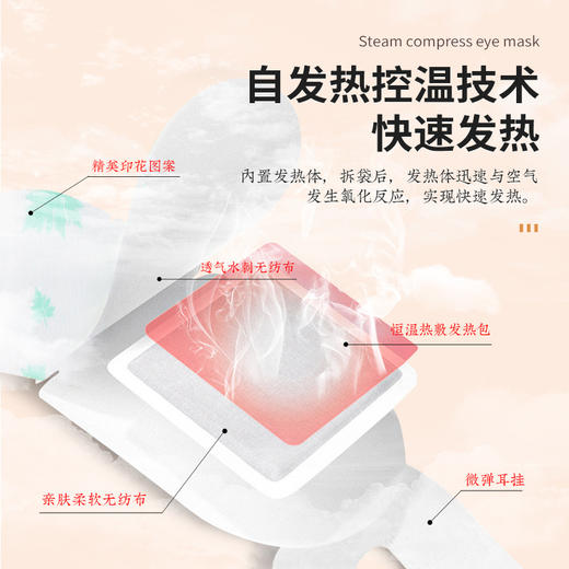 艾草蒸汽眼罩热敷蒸汽遮光护眼贴艾灸学生睡眠眼部发热艾草眼贴 商品图1