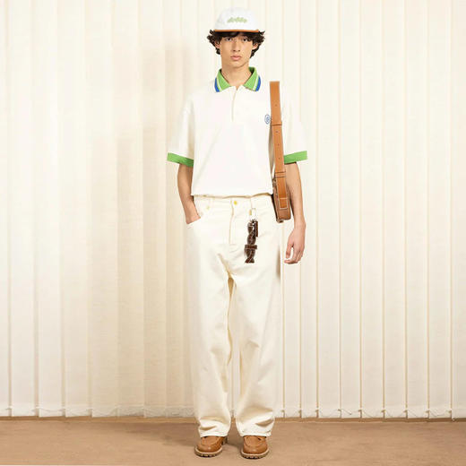 Drole De Monsieur Le Jean Baggy écru 复古水洗白色牛仔阔腿裤 商品图3