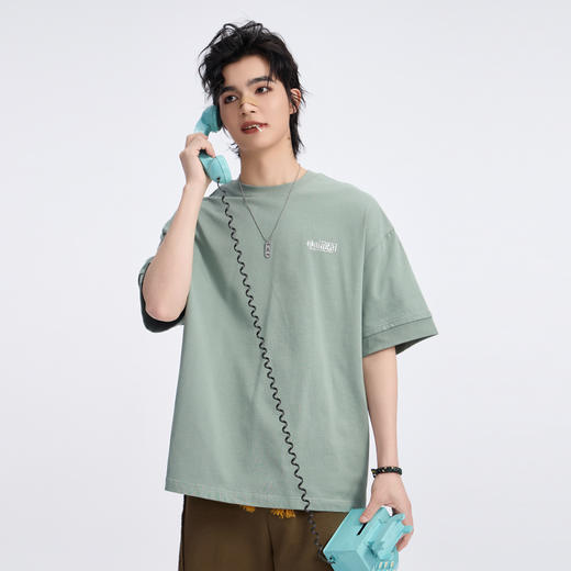 ONIARAI/鬼洗 恩嫩塔尔西罗纹袖口宽松T恤 A840015 商品图0