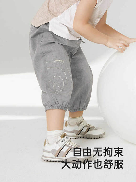 英氏儿童裤子夏季薄透气宽松纯棉2025新款男童七分裤YRKZJ2R057A 商品图2