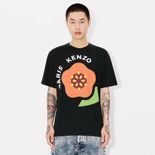 KENZO 高田贤三 男士徽标印花棉质圆领短袖T恤 黑色 FF55 TS530 4SG 99J 商品图1