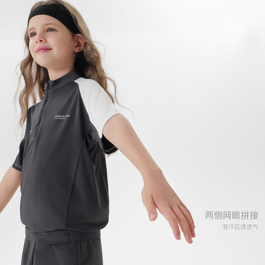 【凉感防晒】马克珍妮女童运动短袖T恤 儿童骑行服春夏新款550388 商品图4