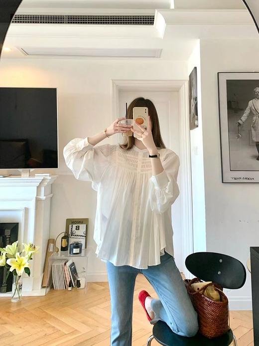 美洋同款轻薄如丝丝棉娃娃风琴透气衬衫 商品图14