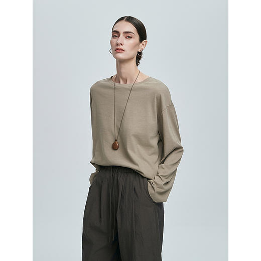 棉仓362601021-初棉亚麻棉长袖T恤 商品图3