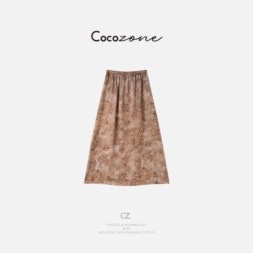 COCO ZONE 刘一一【100人丝】国风印花抽绳橡筋半身裙 CD1A0677 商品图1