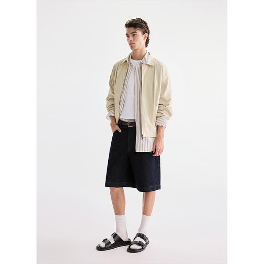 棉仓3621011003-【东京韵律】翻领链式极简褶裥设计短款夹克 商品图3