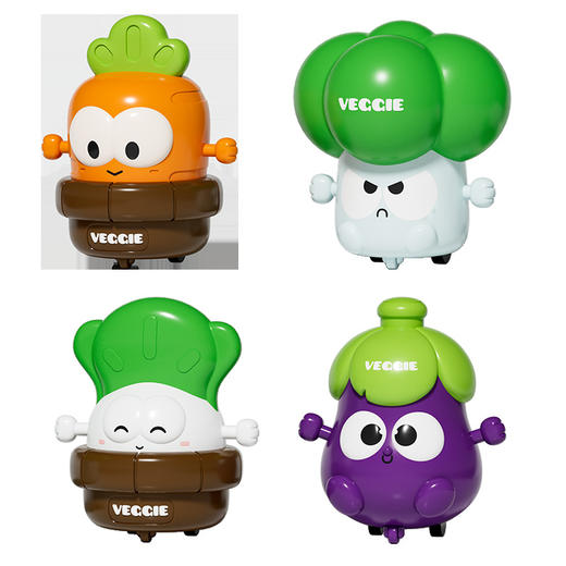 【4只按压萌物29.9元】宝宝的蔬菜按压车，惯性按压，轻轻一按就可以向前走，不用电池，无需充电，嗨玩不停～ 商品图4