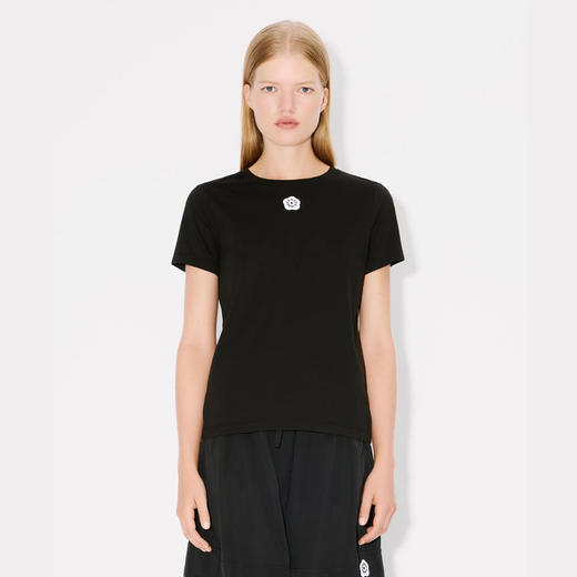 KENZO 高田贤三 女士博克花2.0”徽标刺绣棉质圆领短袖T恤 黑色 FF52 TS159 4SO 99J 商品图1