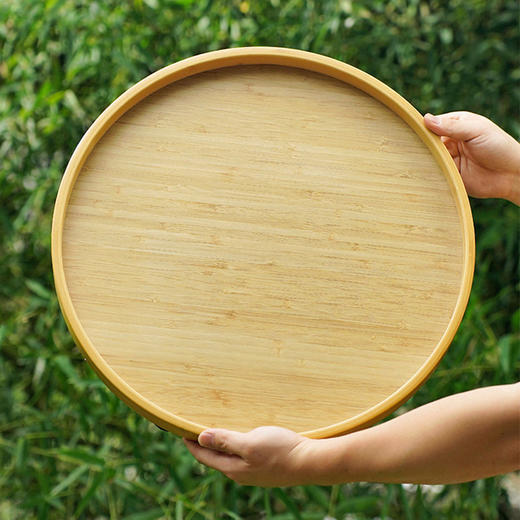 竹小茶丨原竹弯曲折叠竹几 直径450*高415mm 茶盘茶具茶道 不含茶具 商品图2