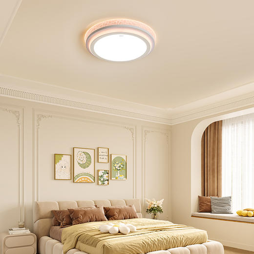 欧普（OPPLE）魅影卧室设计美学圆形贴顶吸顶灯 商品图1