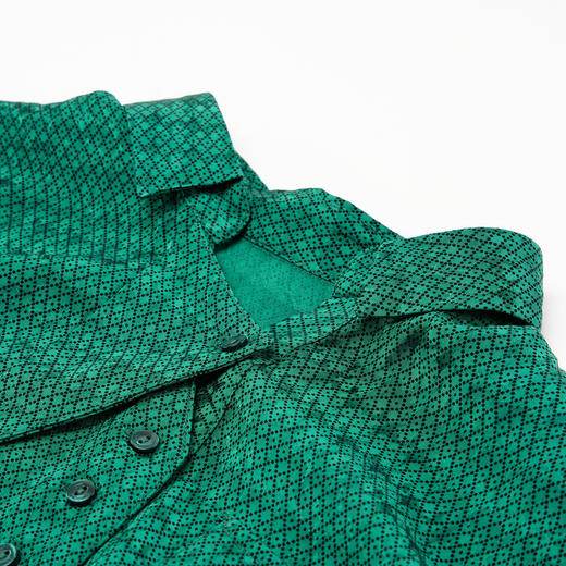 谜底大廓形衬衫五分袖女2025夏季新款通勤提花中长衬衣256MC6265 商品图3