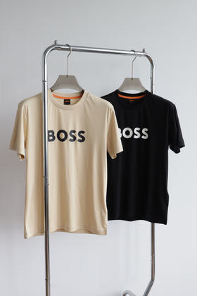 H.B 橙标经典字母印花 丝光圆领T恤 TX452