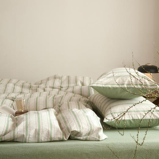 【提花条纹四件套】全棉提花四件套条纹A类床品件套纯棉床上用品柔软新 商品图1