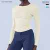 跃牌【小甜心】系列 瑜伽新款双边缩褶圆领打底修身显瘦运动长袖9072 商品缩略图3
