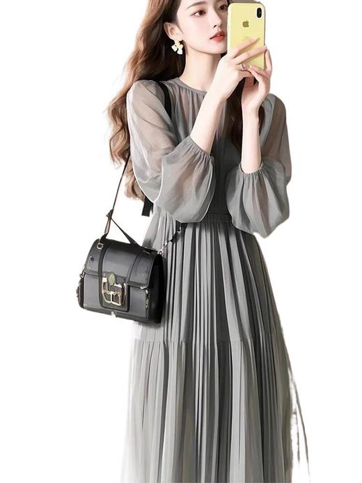 雀说 春夏法式漂亮气质长裙女高级感端庄大气温柔连衣裙5ZF-1732 商品图4